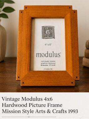 Vintage Modulus 4x6 Hardwood Picture Frame Mission‎ Style Arts & Crafts